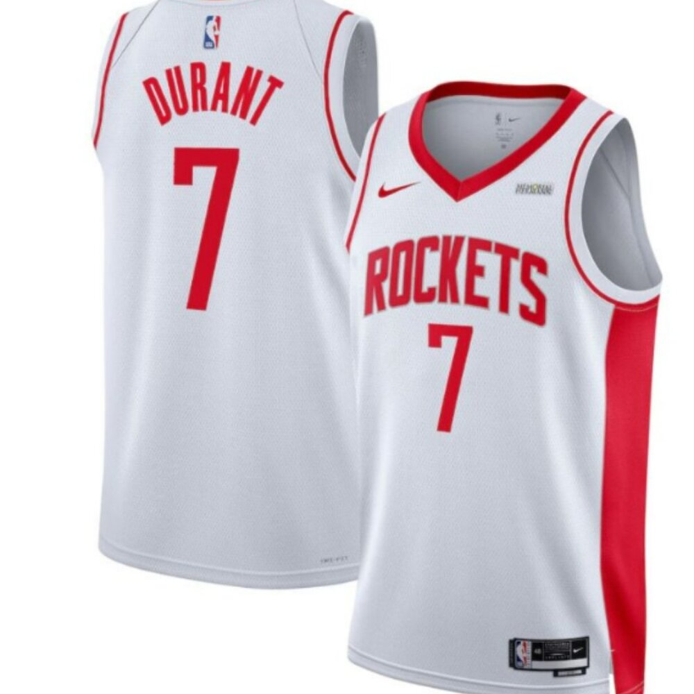 Kevin Durant #7 Rockets 2025 White Jersey